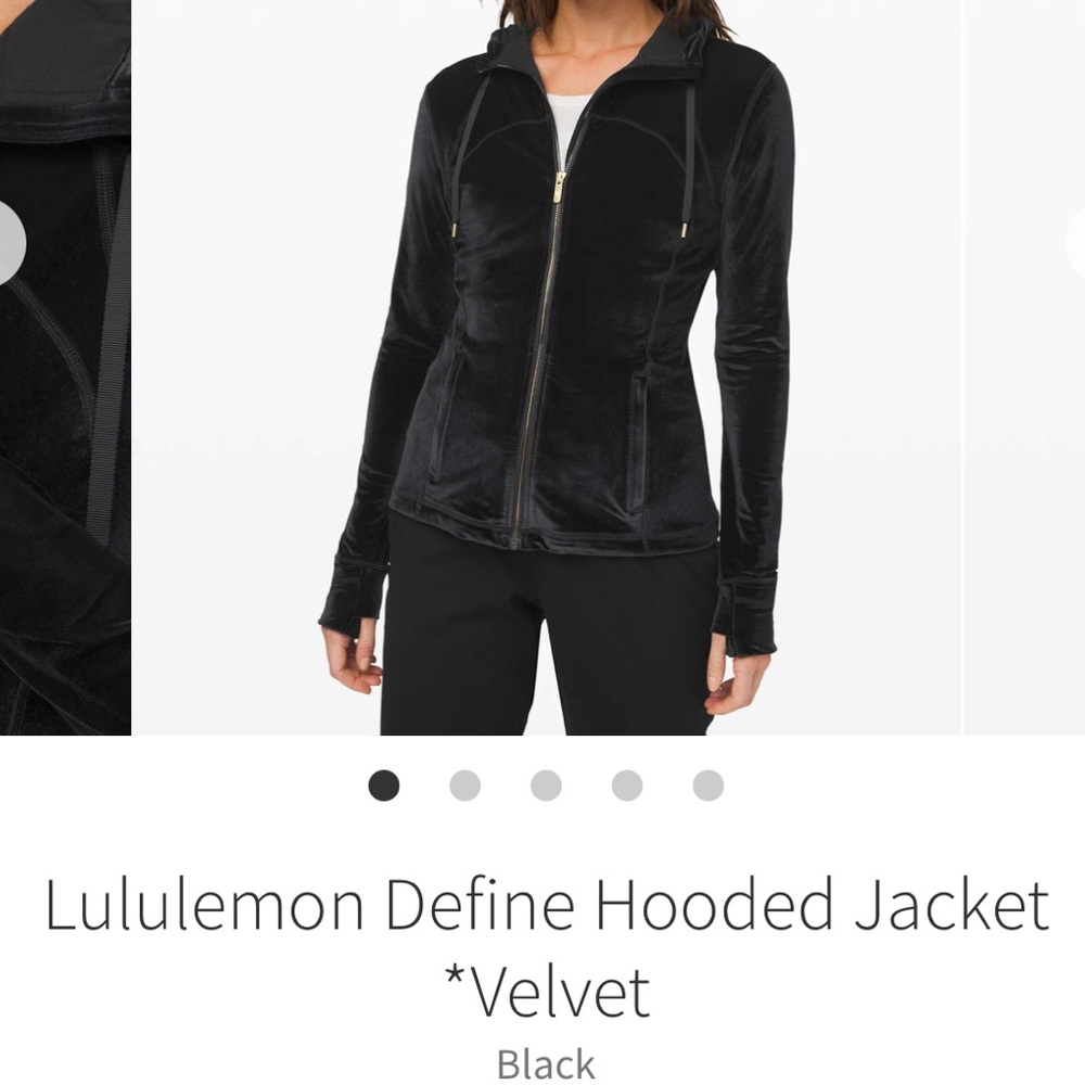 Lululemon Athletica Black Velvet Hooded Jacket